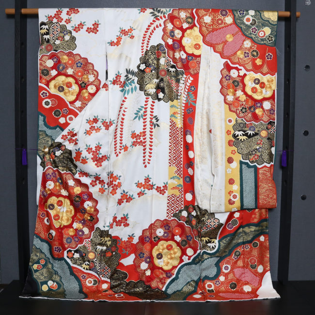 【菊花雪輪小袖図振袖】特選十日町友禅振袖　 袷 　別仕立付き