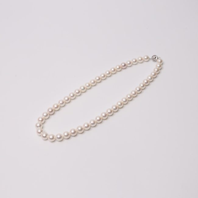 越物 ほほえみの真珠 サンゴパール入り 8.5-9.0mm ネックレス&イヤリングorピアス セット