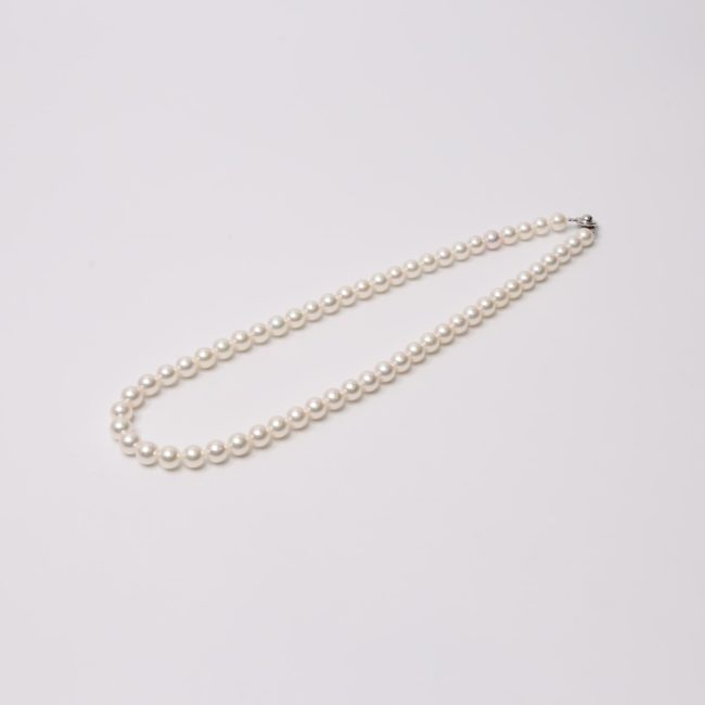 越物 ほほえみの真珠 サンゴパール入り 7.0-7.5mm ネックレス&イヤリングorピアス セット
